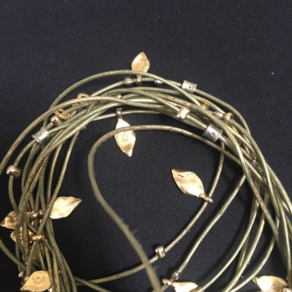 Leather wrap bracelet with rhinestone accents - Picture 5 of 5